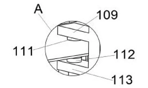 Enlarged view of the feeding mechanism, Figure 2 detail