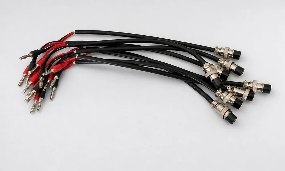 4-pin bayonet test cable for connecting the TOB-BC-8 to a coin cell tester