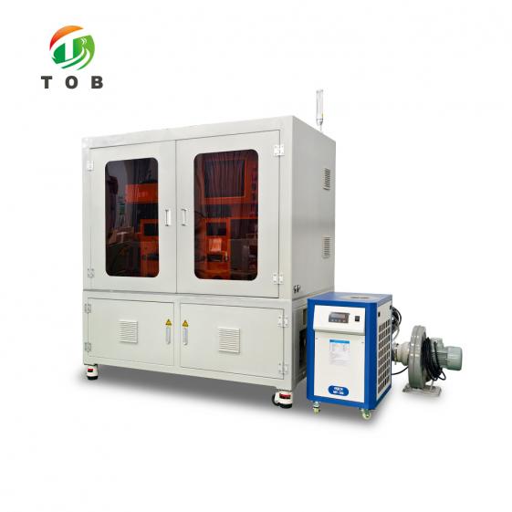 TOB-F200W-T3 copper foil laser drilling machine with three fiber laser heads and servo unwinding