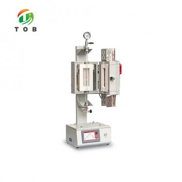 forno CVD de leito fluidizado TOB-1200-LTS-FB com tubo de quartzo vertical e corpo de forno bipartido