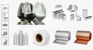 materiais da bateria e análise de materiais