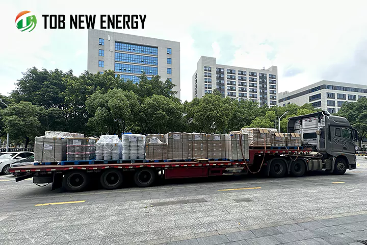 Materiais para baterias de íons de lítio enviados pela TOB New Energy